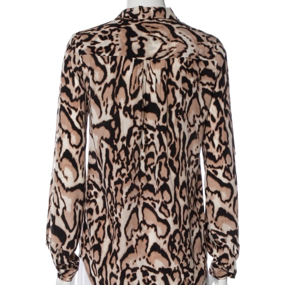 Diane von furstenberg leopard 100% silk blouse - Picture 2 of 6